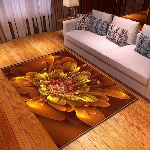 Teppich Läufer Flur Bunte Pflanzen Fantasieblumen 3D Küchenläufer Waschbar, Lange Korridor Teppich, Für Flurtreppen Schlafzimmer,rutschfest Schallschutz Türmatte Mit 80 X 120 cm / 31.5 X 47-7Y9M9B9