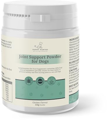 Puppy Pantry Gelenkunterstützungspulver für Hunde – Glucosamin, Chondroitin, MSM Pulver für Mobilität & Komfort – alle Altersgruppen – 150 g Huhngeschmack