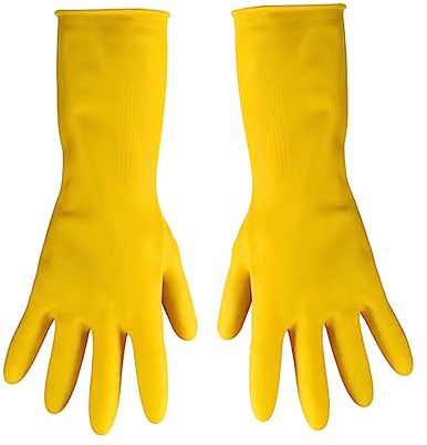 Hoement Latex Gloves Kitchen Reusable Rubber Cleaning Gloves Dishwashing Household Random