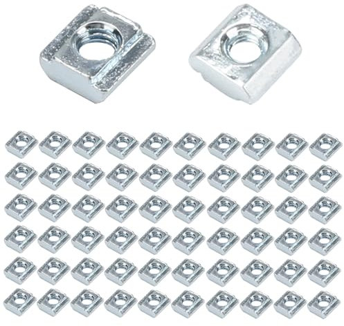 KINDPMA 60 Pezzi Dadi a T M4 Dado per scanalatura a T Dado Scorrevole con Scanalatura a T in Acciaio al Carbonio per Scanalatura per Estrusione di Profili in Alluminio Serie 20