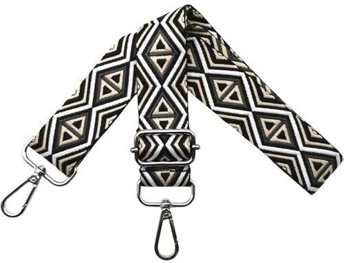 Verstellbarer Schultergurt für Taschen Taschengurte zum Wechseln, Umhängegurt für Taschen, Schulterriemen 3.8cm Breite mit Silber Karabiner Taschenband für Damen Handtaschen, Bunt, M