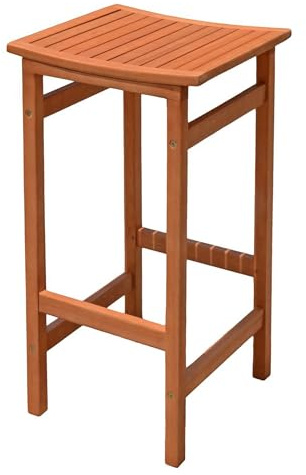 Spetebo Eukalyptus Garten Barhocker 75 x 42 cm geölt braun | FSC Massivholz, Belastbar bis 100 kg, Ohne Rückenlehne, Outdoor Tresenhocker