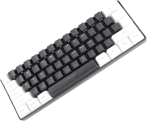 AUNMAS Mini RGB -Tangentbord 61 Keys Wired Gaming Keyboard, Ergonomisk Bakgrundsbelyst Tangentbord med Justerbart Stativ för Kontorsföretag, Mekanisk Känsla (Svart)