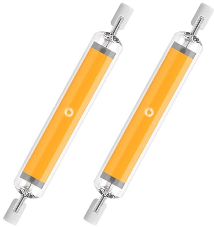 Aseoacc Ampoule R7S LED 118mm Dimmable 20W 2000LM 230V | T3 Remplacer Lampe Halogène 100W- 200W, Éclairage à Faisceau 360°, Pour les Maisons, les Magasins et les Bureaux (Blanc chaud, 2 pc 118mm)