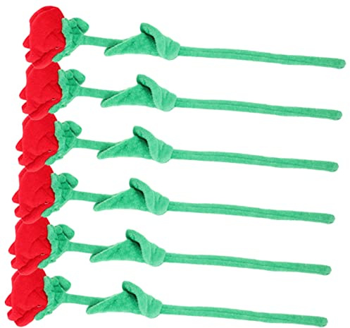 iplusmile 6 Piezas Ramo Rosas Artificiales de Peluche con Flexible Decoración para Hogar Bodas y Fotografía Color