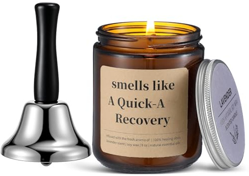Conelist 2 Pcs After Surgery Gifts Set Surgery Recovery Gifts for Women Men Get Well Candle Loud Hand Bell for Injury, Sick, Hysterectomy, Chemo, Quick Recovery, Feel Better Present