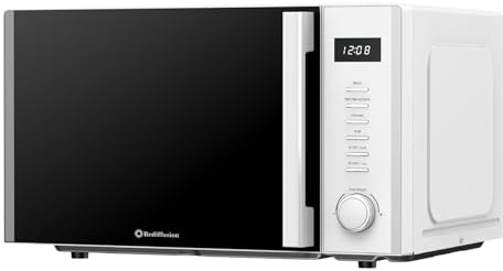 Rediffusion 30L Digital Combination Microwave, 900W Microwave,1200W Grill & 2200W Convection, Grill Rack, Defrost, Stainless Steel Cavity, 5 Power Levels, 8 Auto Menus, Freestanding, White - REDCMW30W