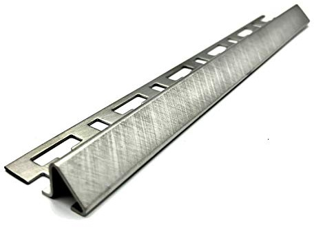 ProDiva TRIANGOLO - Edelstahl V4A Premium Qualität - Ausgleichsprofil, Höhenausgleich, Übergangsprofil, Fliesenprofil (Kreuzschliff, 10 mm) - Länge 2,50 m