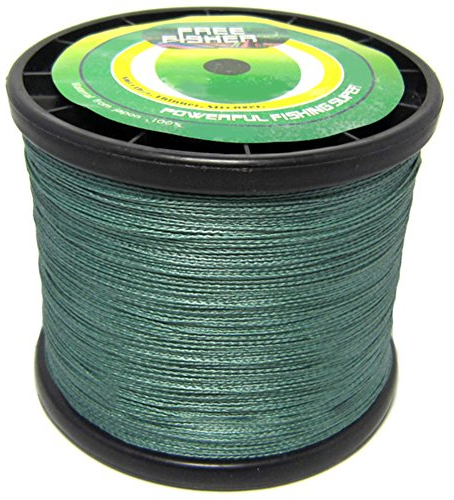 SXSHUN 1000 Meter Angelschnur 4-Fach Premium PE Geflochtene Schnüre Fishing Line Super Braided Grün, 0.24mm/12kg/28lb
