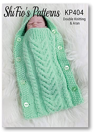 KP404: Dolls Clothes Knitting Pattern - Sleeping Bag & Cocoon Designs, Aran Yarn, Booklet & Instructions