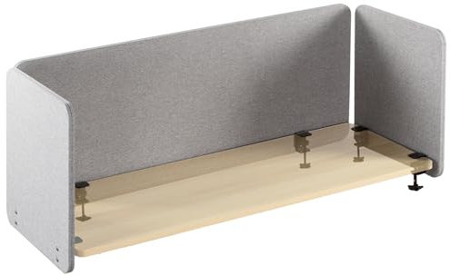 VIVO Gray Clamp-on Privacy Panels 152cm x 61cm (x1), 61cm x 61cm (x2), Sound Absorbing Cubicle Desk Dividers, 3 Acoustic Partitions (PP-3-V108G)