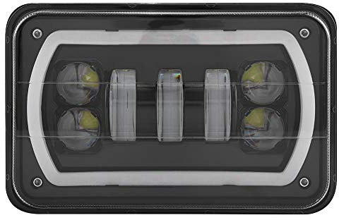 Tbest Clignotant De Vieux on,Phare Moto Led Recule,Phare Led Recule,Phare Carré Pour on,Phare À Led on 4 Pouces X 6 Pouces Phare Led Carré Léger Faisceau Haut/Bas o B Convient Pour Mus 19