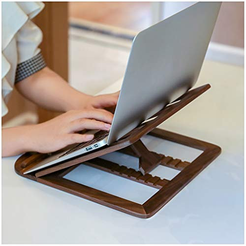 Walnussholz Laptop Ständer, Folding Laptop Riser Buch-Standplatz, Adjustable-Lesebuch-Rezept-Halter-Behälter, faltbar Station for Tablets, Handys