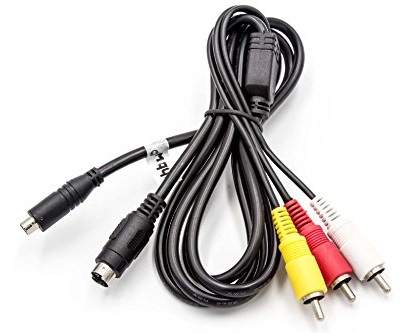 vhbw Adaptateur audio video AV câble en composite compatible avec Sony DCR-HC22, DCR-HC22E, DCR-HC23, DCR-HC23E, DCR-HC24, DCR-HC24E appareil photo