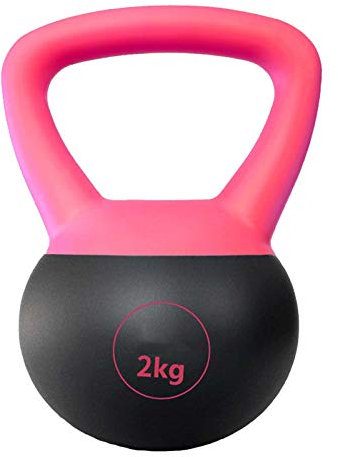 Kettlebell Damen Fitness Kettlebell, Home Yoga Studio-Gym Pilates Gewichtsverlust Trainingsgeräte, Bequemer Rosa Griff, 2kg / 4.4lb