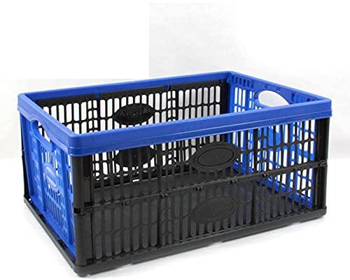 Acan Tontarelli - Caja plástico plegable de 23,6 x 47,5 x 35 cm voila de color azul de 32 litros. Recipiente de plástico plegable, para almacenamiento y organización. Contenedor de almacenaje.