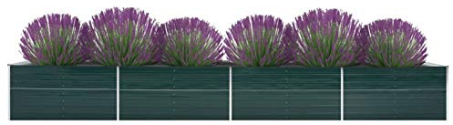 Leepesx Garten-Hochbeet, Hochbeet Balkon, Hochbeete Für Garten, Kräuterbeet, Kräuterspirale, Pflanzkübel, Pflanzkasten, Erdbeerturm, Kräutertopf, Verzinkter Stahl 600x80x45 cm Anthrazit
