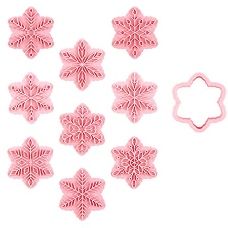 BSITSSS 9 Stück Ausstechformen Weihnachten für Schneeflocken, Keksausstecher Weihnachten Plätzchen Ausstecher Ausstechformen Lustig, Ausstecher Keks Ausstechform Backset Cookie Cutter für Kinder(B)