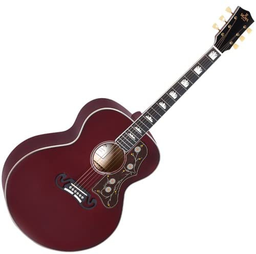 Sigma Guitars GJA-SG200 Translucent Wine Red Electro-Acoustic Guitar with Soft Case