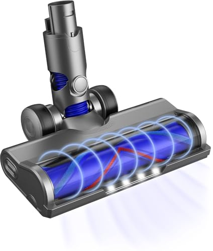 Puregad Vacuum Attachments for Dyson V6 Cleaners, Brush Motorhead Head with LED Lights for Hardwood Floor and Carpet, V Shape Bristle Roller Replacement Parts for DC59 DC61 DC62 DC74