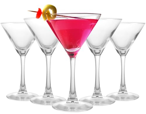 CYEER Juego de 6 vasos de martini, 190 ml, para cenas, bodas, fiestas, restaurantes, bares, 6 unidades