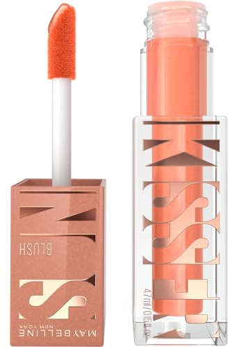 Maybelline New-York - Blush liquido illuminante multiuso - Blush, Highlighter e Bronzer, buona miniera, tinta oliata, trucco Glowy, SUNKISSER - Tonalità Uptown Glow - 4,7 ml