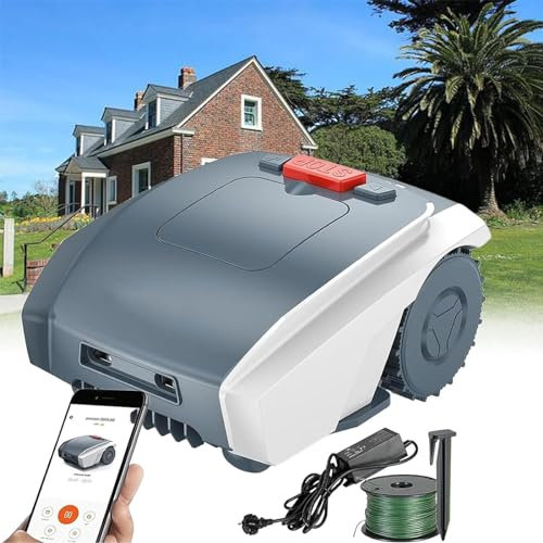 Dfdieratve Nuovo Tosaerba Robotizzato 2024, Tosaerba Automatico con Navigazione Accurata ed Evitamento degli Ostacoli, capacità per Tutti i Terreni, Pianificazione del Percorso a Forma di U