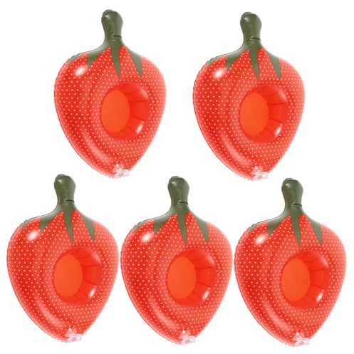 Toyvian 15stücke Aufblasbare Getränkehalter Erdbeerform Aus PVC Schwimmende Bier Und Wassermatten Für Pool Und Strandpartys Für Sommervergnügen