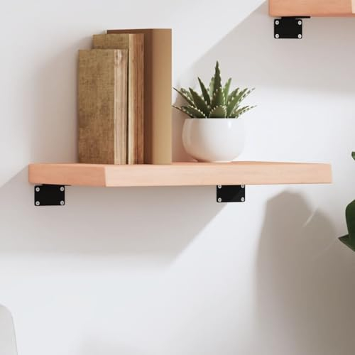 Tidyard Wandregal Wandmontage Schweberegal Bücherregal Hängeregal Wandboard Regalwürfel Freischwebend Regal Dekoregal für Wohnzimmer,Schlafzimmer Büro 40x20x4 cm Massivholz Eiche Unbehandelt