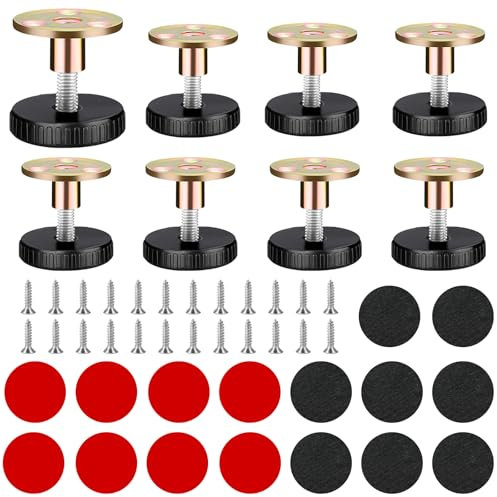 8 Pezzi Piedini Regolabili per Mobili,33-40mm Piedini Mobili,Gambe per Mobili con Cuscinetto Antiscivolo,Nessuna Perforazione,Piedini per Mobili Regolabili Altezza per Armadi,Armadietti,Tavoli,Divani