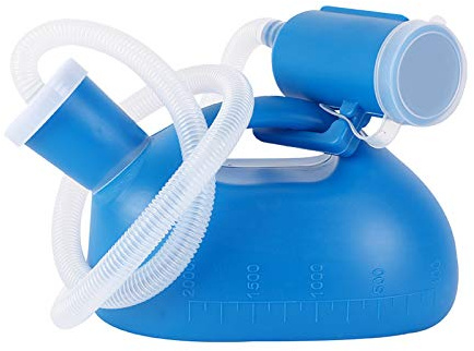 Men Urinal Bottle, Urinal for Männer im Bett, 2000 ml, Auffangbehälter mit 1,6 m Schlauch, praktischer und bequemer Urinal