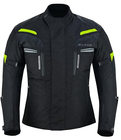 RAXUS THUNDER CHAQUETA DE MOTO HOMBRE INVIERNO 3/4 IMPERMEABLE Homologada CE (FR/ES, Letras, XL, Regular, Regular, Fluor)