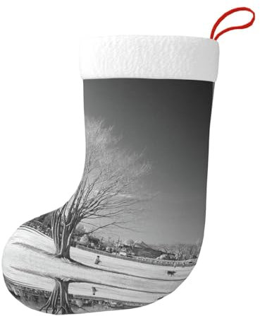 Hgbbdyyjj Weihnachtsstrümpfe für Herren und Damen, Weihnachtsstrümpfe, weiches Polyester, dekorative Socken, Schwarz , Einheitsgröße