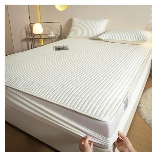Yekuhe Coprimaterasso Matrimoniale con Cerniera 160x190/180x200 Copri Proteggi Materasso Imbottito, Singolo Proteggi Materasso con Angoli Letto Traspirante Lenzuolo Lavabile(Color 2,200x220+20CM)