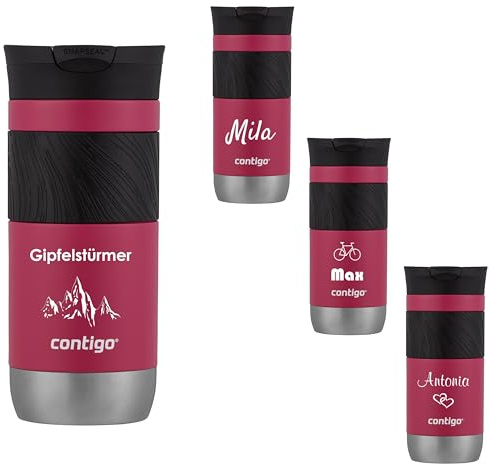 Contigo Byron 2.0 SNAPSEAL Gobelet isotherme, en acier inoxydable, avec gravure, pour voyage, anti-fuite, couvercle facile à nettoyer, sans BPA, 470 ml (Dragon Fruit)