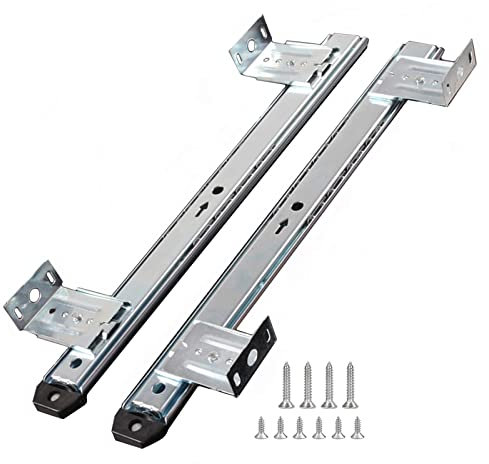 SFQEVHRZ Metal drawer slides， 2 Pieces Heavy Duty Drawer Runners Ball Bearing Drawer Slides Keyboard Shelf Runners,Table Extension Metal Slide Rail(W 35mmx L 350mm)