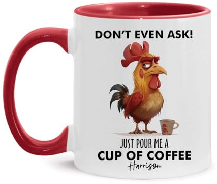 Taza De Té Customized Name Chicken Taza De Cerámica Clásico Tazas Desayuno Graciosa Taza Personalizada Para Oficina Cumpleaños Amigos 330ML