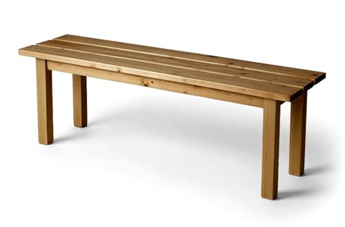Spacio Norrköping EKO – Banco de Madera de Pino para Jardines, Terrazas, Campos de Fútbol o Pádel, Gimnasios y Vestuarios – Estilo Eco de Uso Profesional o Doméstico (Barniz Aceite, 150cm)