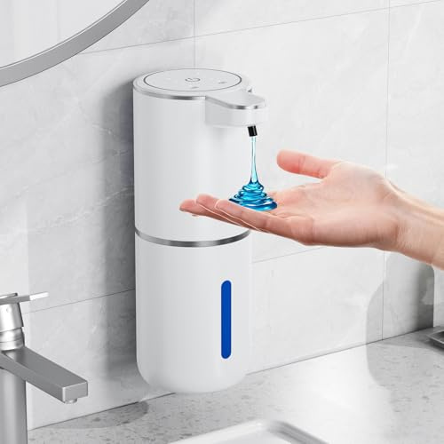 Fantictas Seifenspender Automatisch Wandbefestigung,1200mah elektrischer seifenspender 380ml Elektrischer Seifenspender ohne Bohren mit USB Wiederaufladbar, IPX5 Wasserdicht für Bad Toilette Küche