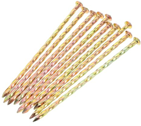 Gadpiparty 10 pièces Piquets Fixation Gazon Synthétique Spirale Acier Clous Bordures Jardin Résistants Piques Métal pour Pelouse Artificielle Installation Rapide