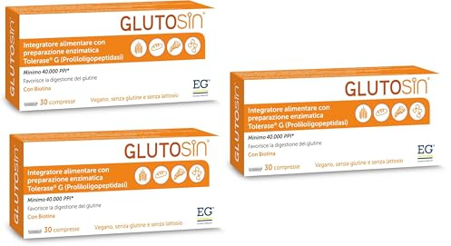 GLUTOSIN® Integratore Alimentare Intolleranza Glutine - 90 Compresse | Preparazione enzimatica Tolerase® G e Biotina, Favorisce la Digestione del Glutine