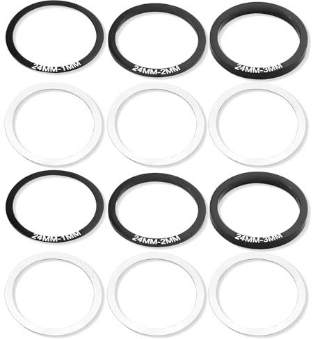 VEOIRXU 12 Stücks Fahrrad Innenlager Dichtung Für Tretlager Fahrrad Innenlagerdichtung Unterlegscheiben Abstandshalter Set 29mm Tretlager Spacer Kit Für Bb86/91/92/Bb30/Pf30 Zubehör Für Fahrradkurbel