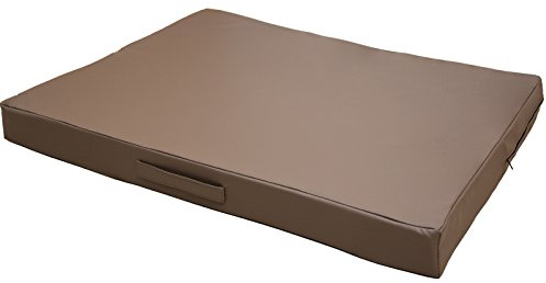 CopcoPet Orthopädische Hundematte Kunstleder Mocca 110 x 80 Hundekissen für mittelgroße Hunde, Hundekissen Waschbar, Wasserabweisend, kühl hundematte, hundematratze, Outdoor hundebett 8cm dick