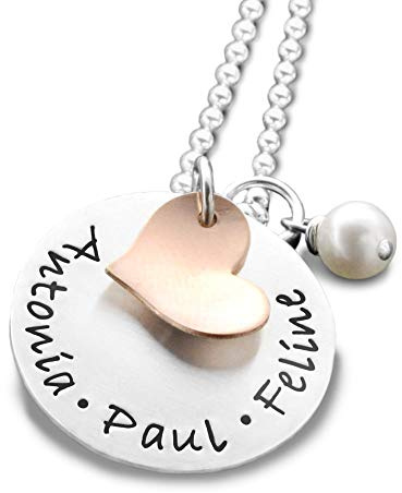 Namenskette für die Familie MY LOVED ONES rosegold Familienkette Gravur Kindernamen für Mama personalisiert