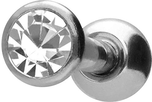 PIERCINGLINE Chirurgenstahl Ohrpiercing | KRISTALL | Piercing Ohr Tragus Stecker | Farbauswahl