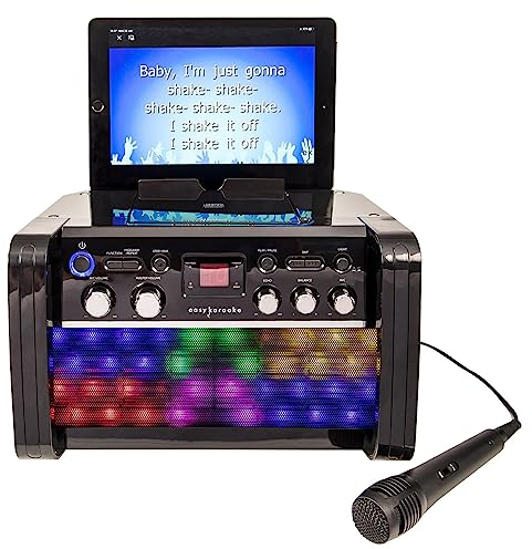 Easy Karaoke EKS213-BT Bluetooth CD+CDG Karaoke Disco Party Machine with LED Lights, Built in Speaker and 1 Microphone