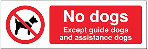 Caledonia Signs Self Adhesive Vinyl No Dogs Except Guide Dogs Sign