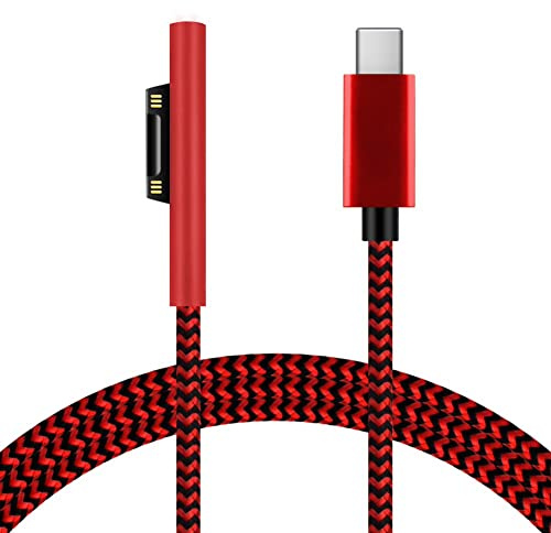 Sisyphy Surface USB C Ladekabel, 1.8M Nylon Geflochtene, 45W 15V3A USBC-Ladegerät PD-Netzteil erforderlich, kompatibel mit Microsoft Surface Pro7 Go2 Pro6 5/4/3 Surface Laptop1 / 2/3
