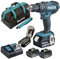 Makita DHP482RFX3 Trapano avvitatore a percussione + 3 batterie 18 V 3 Ah Li-ION + Cofanetto accessori + Borsa per il trasporto