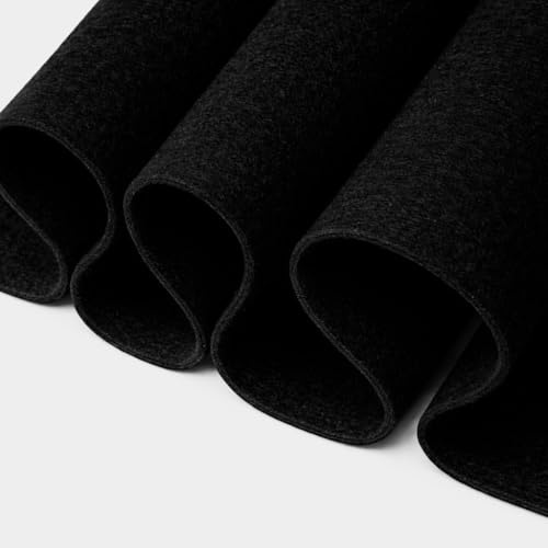 FabricLA Acryl Filz Stoff - 1,8 Meter breit 1,6mm Dicker Filz pro Meter - Filz Blätter zum Nähen, Kissen und Polsterung, DIY Kunst & Handwerk - Schwarz, 2 Meter